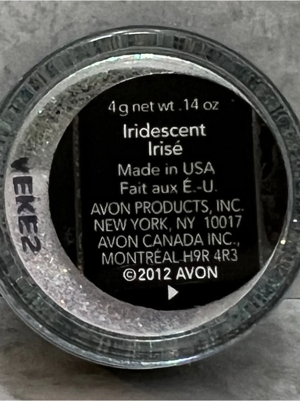 Discontinued 2012 Avon Iridescent Nail Glitter Jar
